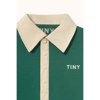 Tiny Cottons Dark Green Color Block Polo