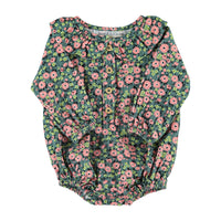 Piupiuchick Green Multicolor Flowers Romper