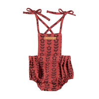 Piupiuchick Bordeaux / Black Flowers Playsuit