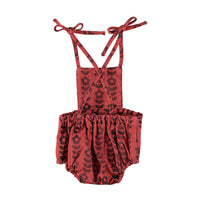 Piupiuchick Bordeaux / Black Flowers Playsuit
