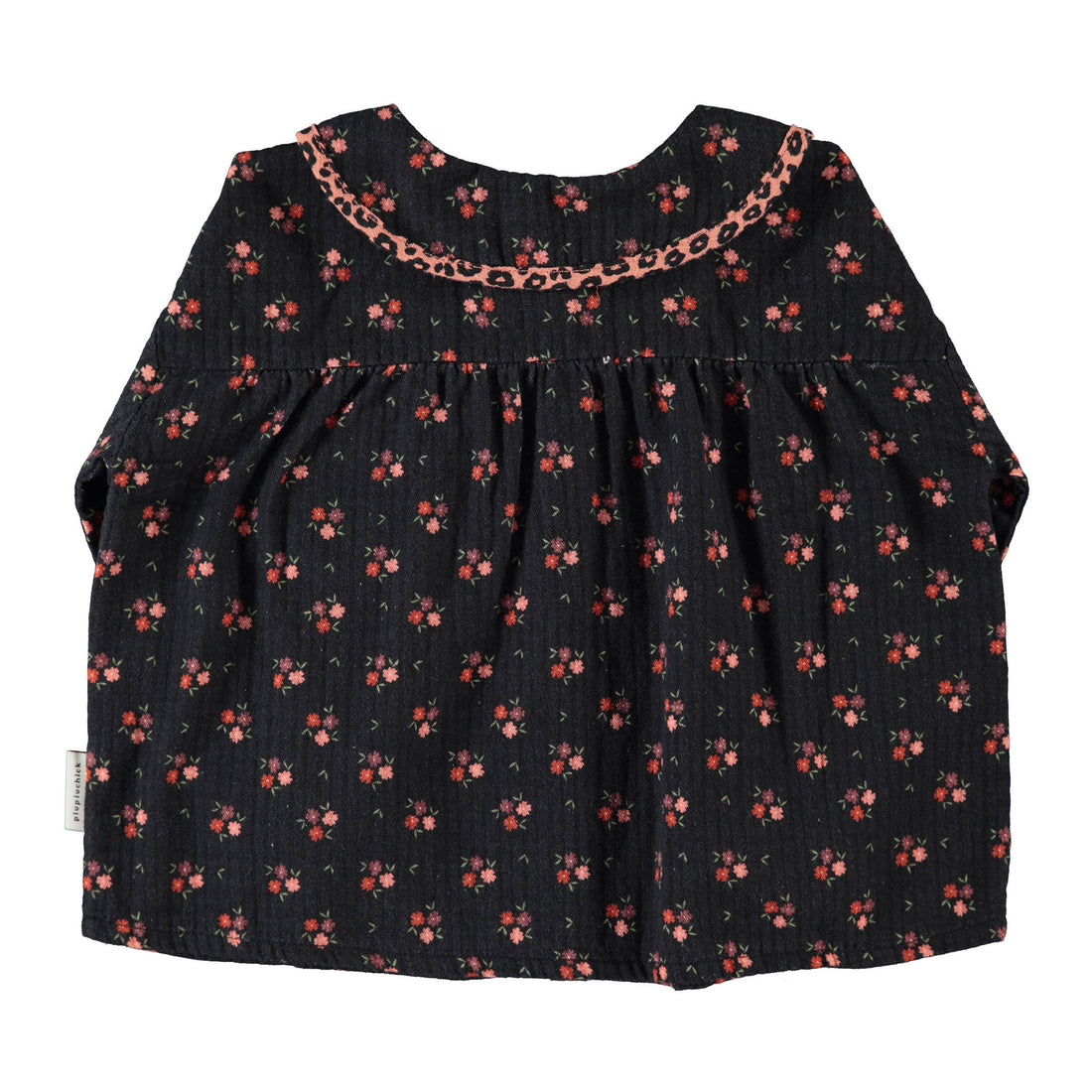 Piupiuchick Black Flowers Peter Pan Collar Blouse