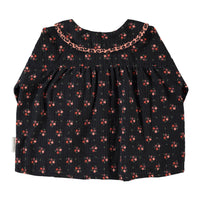 Piupiuchick Black Flowers Peter Pan Collar Blouse