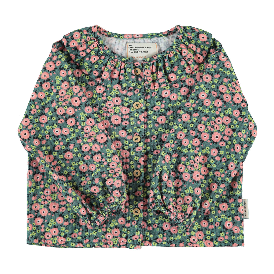 Piupiuchick Green Multicolor Flowers Blouse