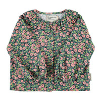 Piupiuchick Green Multicolor Flowers Blouse