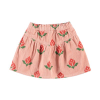 Piupiuchick Pink Big Flowers Short Skirt