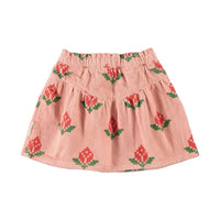Piupiuchick Pink Big Flowers Short Skirt