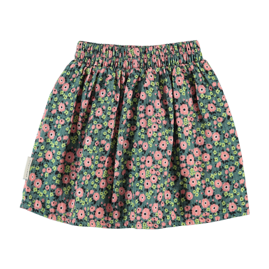 Piupiuchick Green Multicolor Flowers Short Skirt