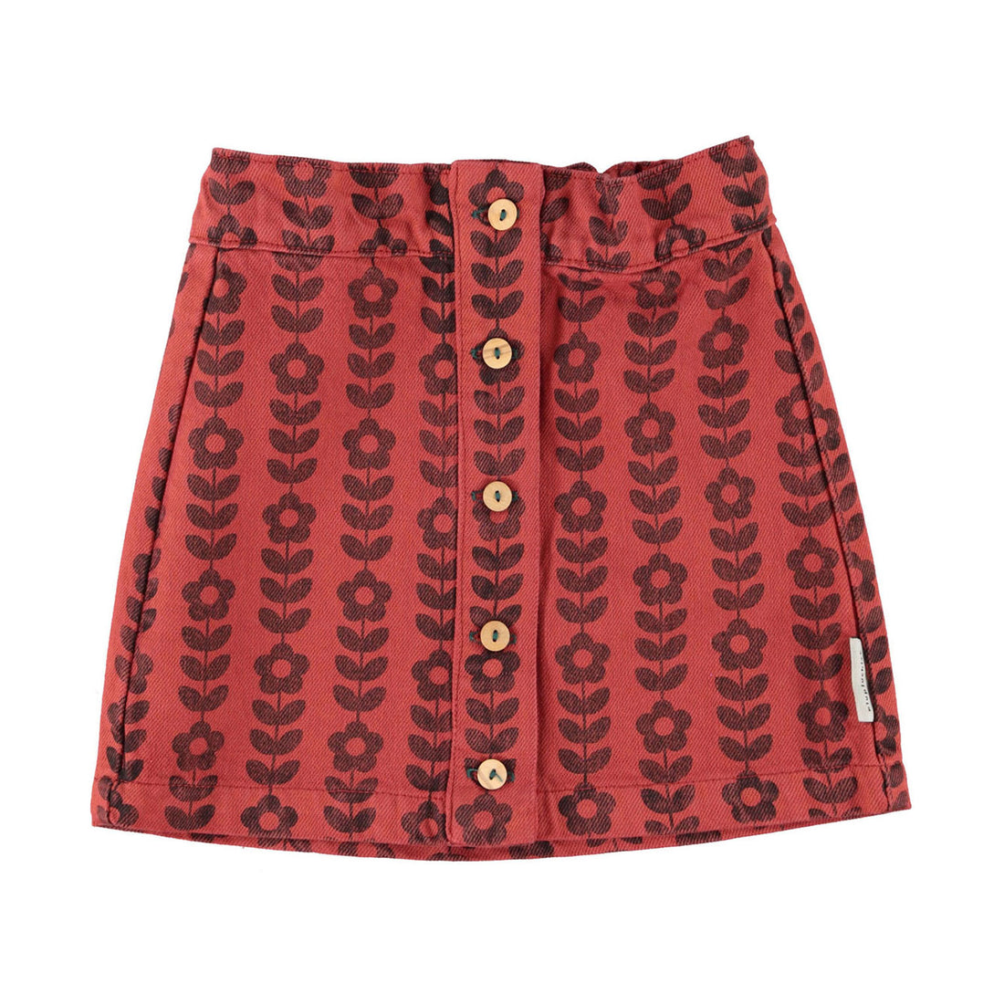 Piupiuchick Bordeaux / Black Flowers Short Skirt