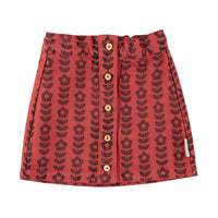 Piupiuchick Bordeaux / Black Flowers Short Skirt
