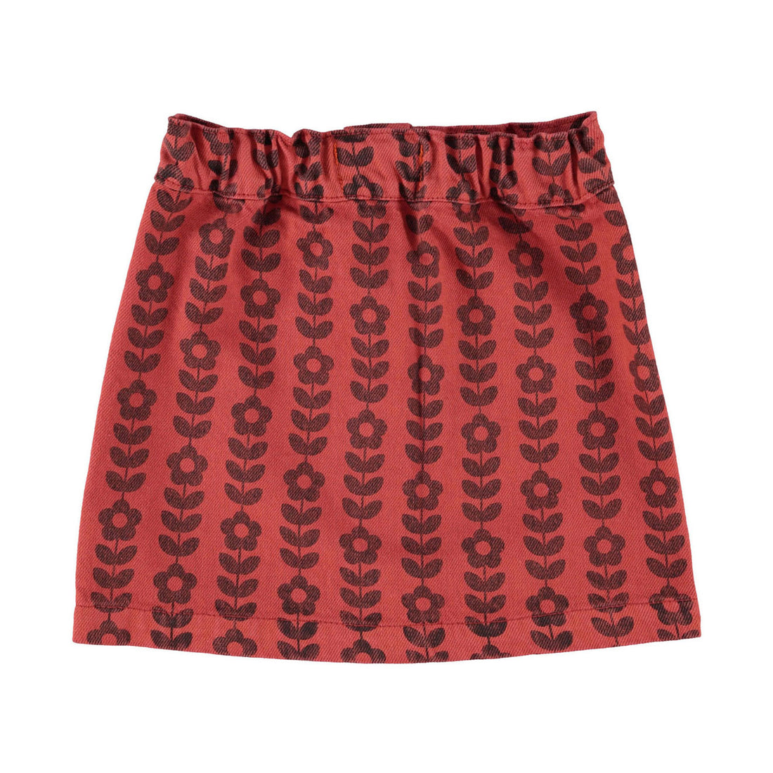Piupiuchick Bordeaux / Black Flowers Short Skirt