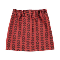 Piupiuchick Bordeaux / Black Flowers Short Skirt