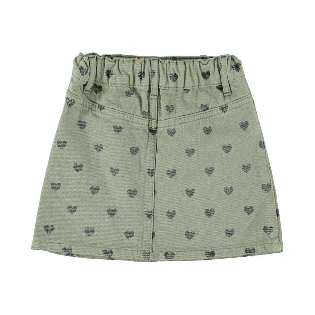 Piupiuchick Green / Black Hearts Short Skirt