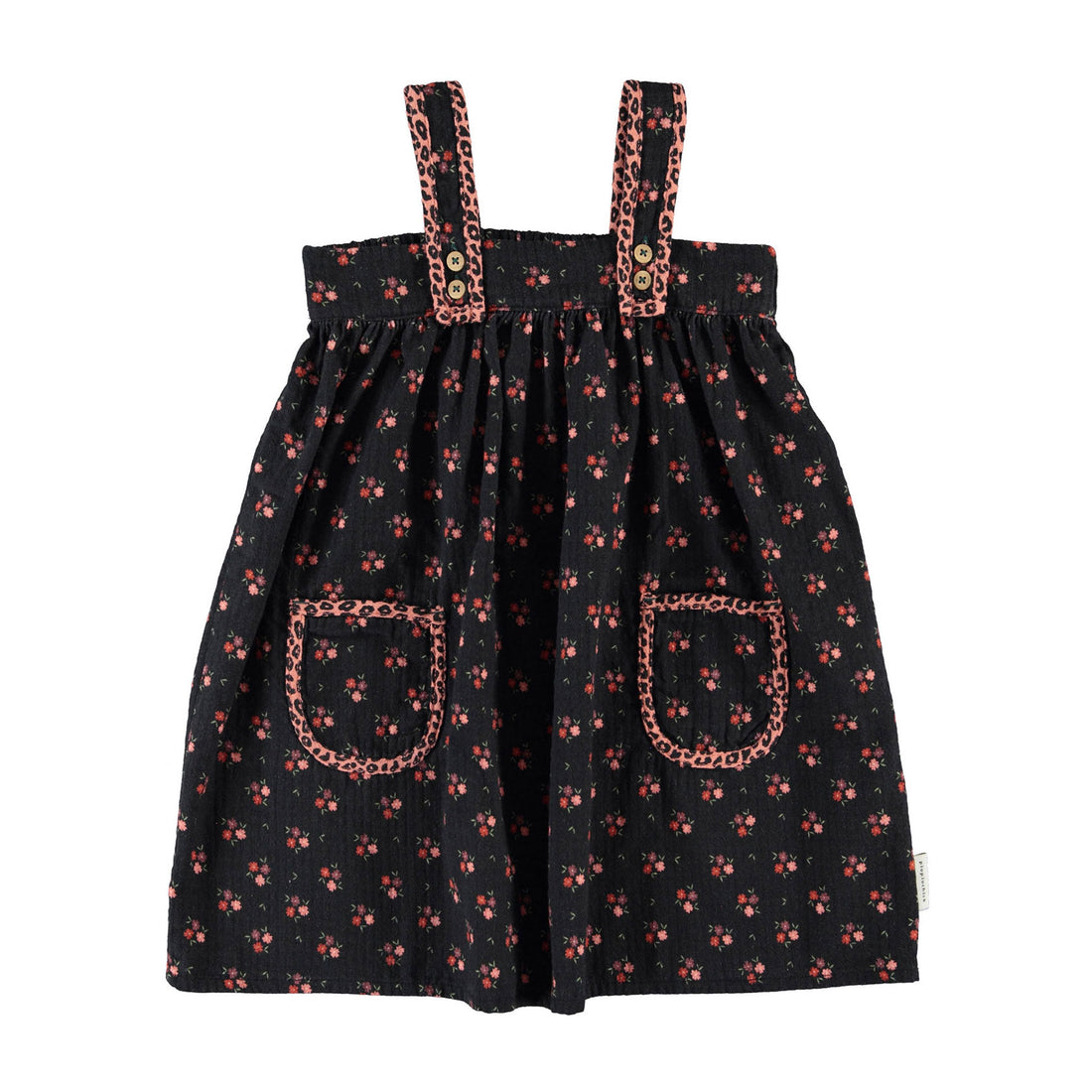 Piupiuchick Black Flowers Short Dress
