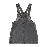 Piupiuchick Washed Black Denim Apple Print Short Dress