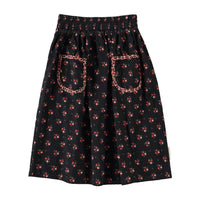 Piupiuchick Black Flowers Long Skirt