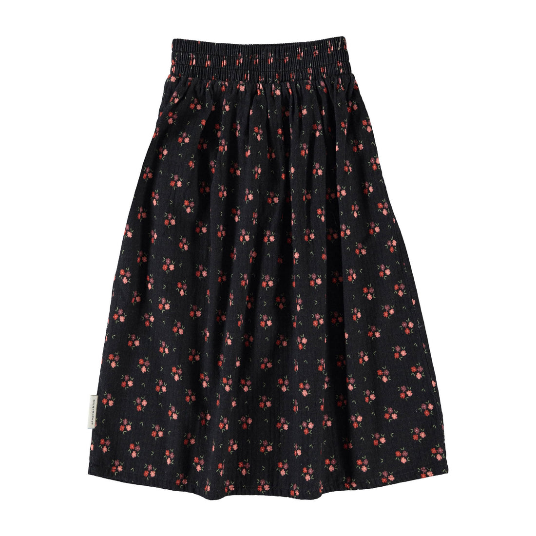 Piupiuchick Black Flowers Long Skirt