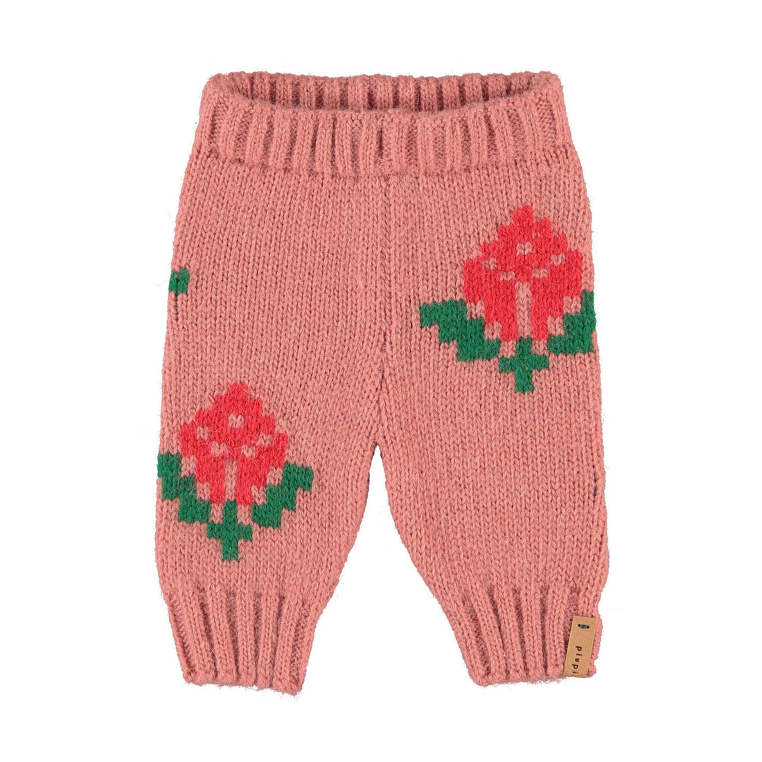 Piupiuchick Pink Flowers Knitted Baby Leggings
