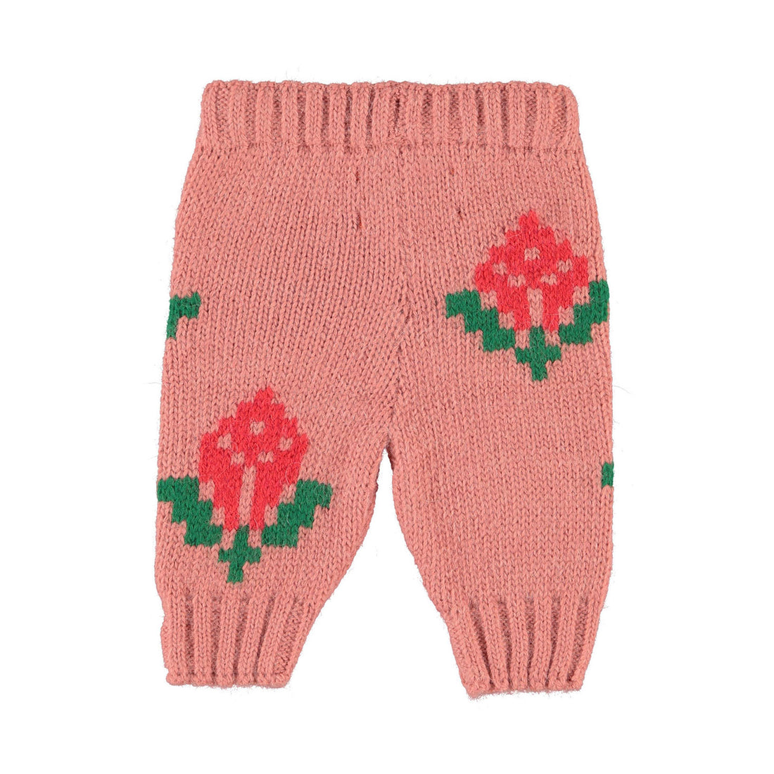 Piupiuchick Pink Flowers Knitted Baby Leggings