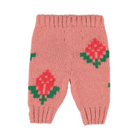 Piupiuchick Pink Flowers Knitted Baby Leggings