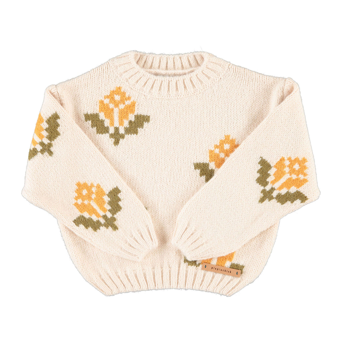 Piupiuchick Ecru Flowers Jacquard Sweater