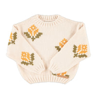 Piupiuchick Ecru Flowers Jacquard Sweater