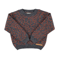 Piupiuchick Dark Grey Animal Print Knitted Sweater