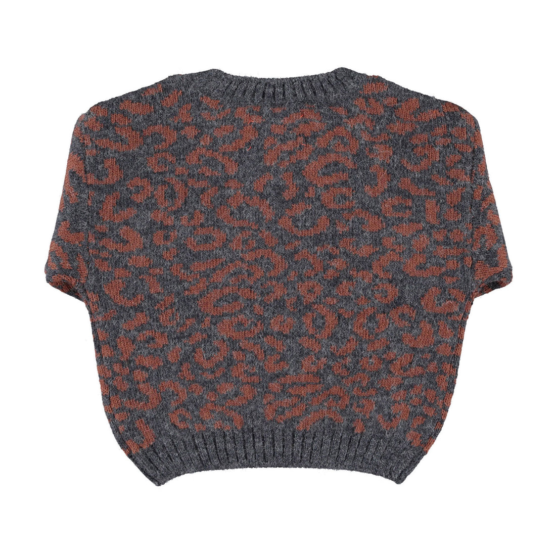 Piupiuchick Dark Grey Animal Print Knitted Sweater
