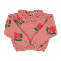 Piupiuchick Pink Flowers Jacquard Sweater