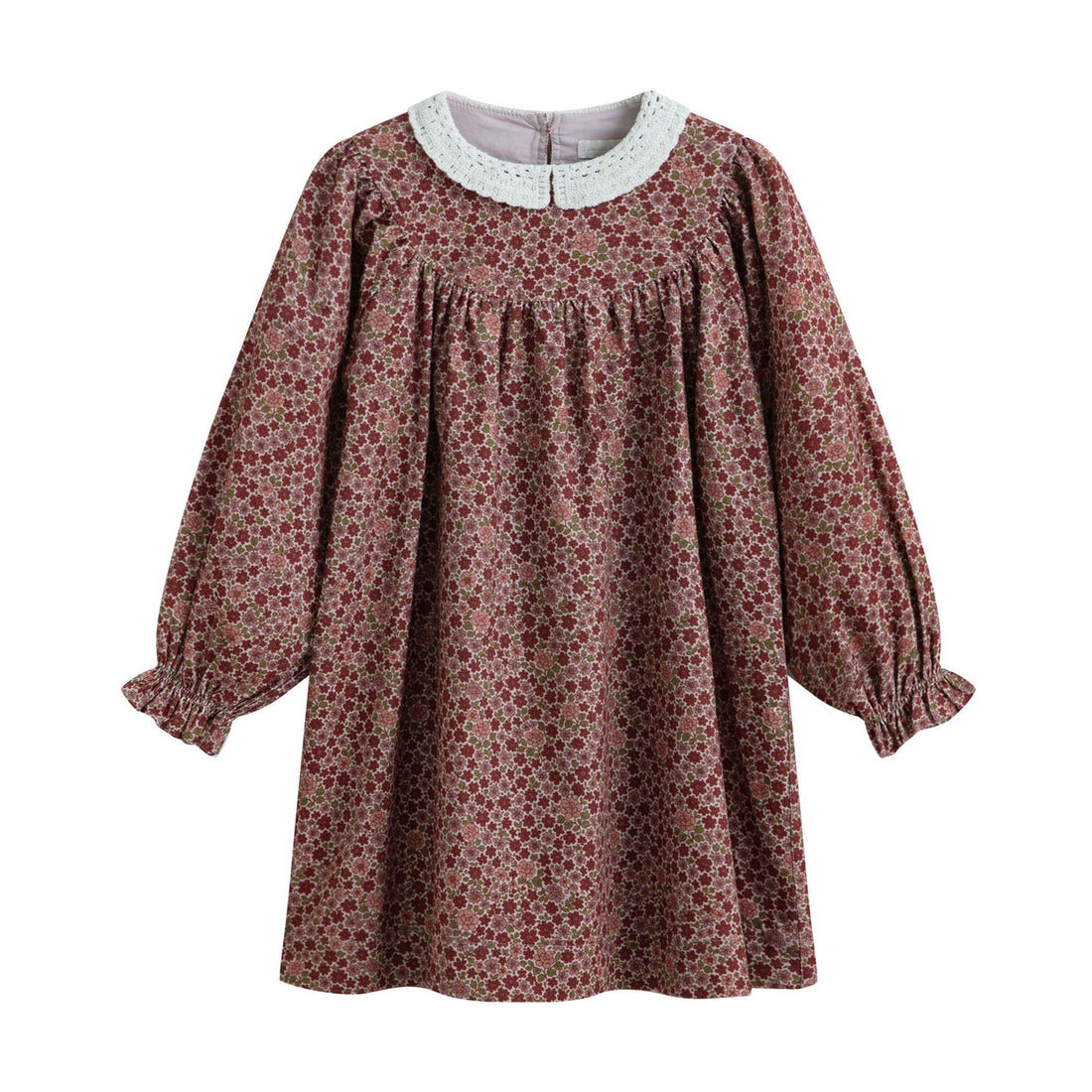 Cera Una Volta Burgundy Flower Kaya Dress