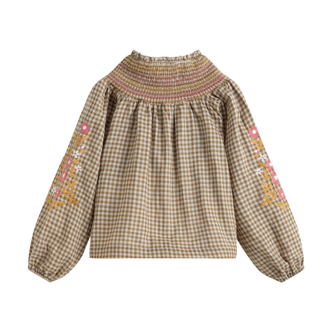 Cera Una Volta Green Check Evelina Blouse