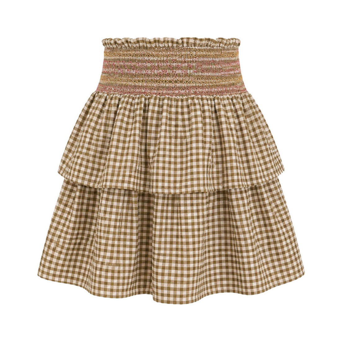 Cera Una Volta Green Check Akiko Skirt