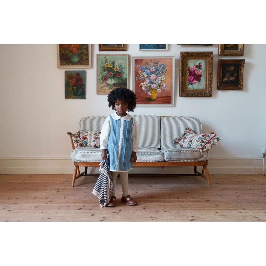 Little Cotton Clothes Eggshell Velvet Hannah Dress