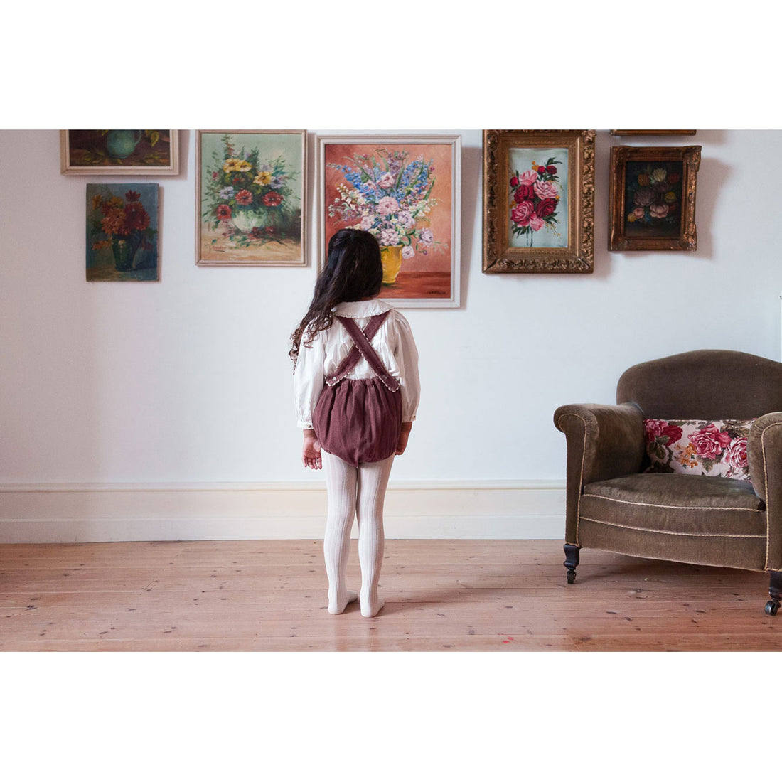 Little Cotton Clothes Sugarplum Velvet Dhalia Romper