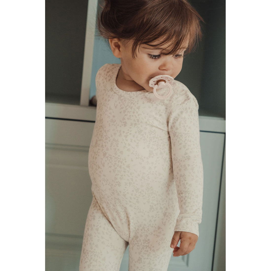 Lovely Littles The Printed Romper + Bonnet- Flutter