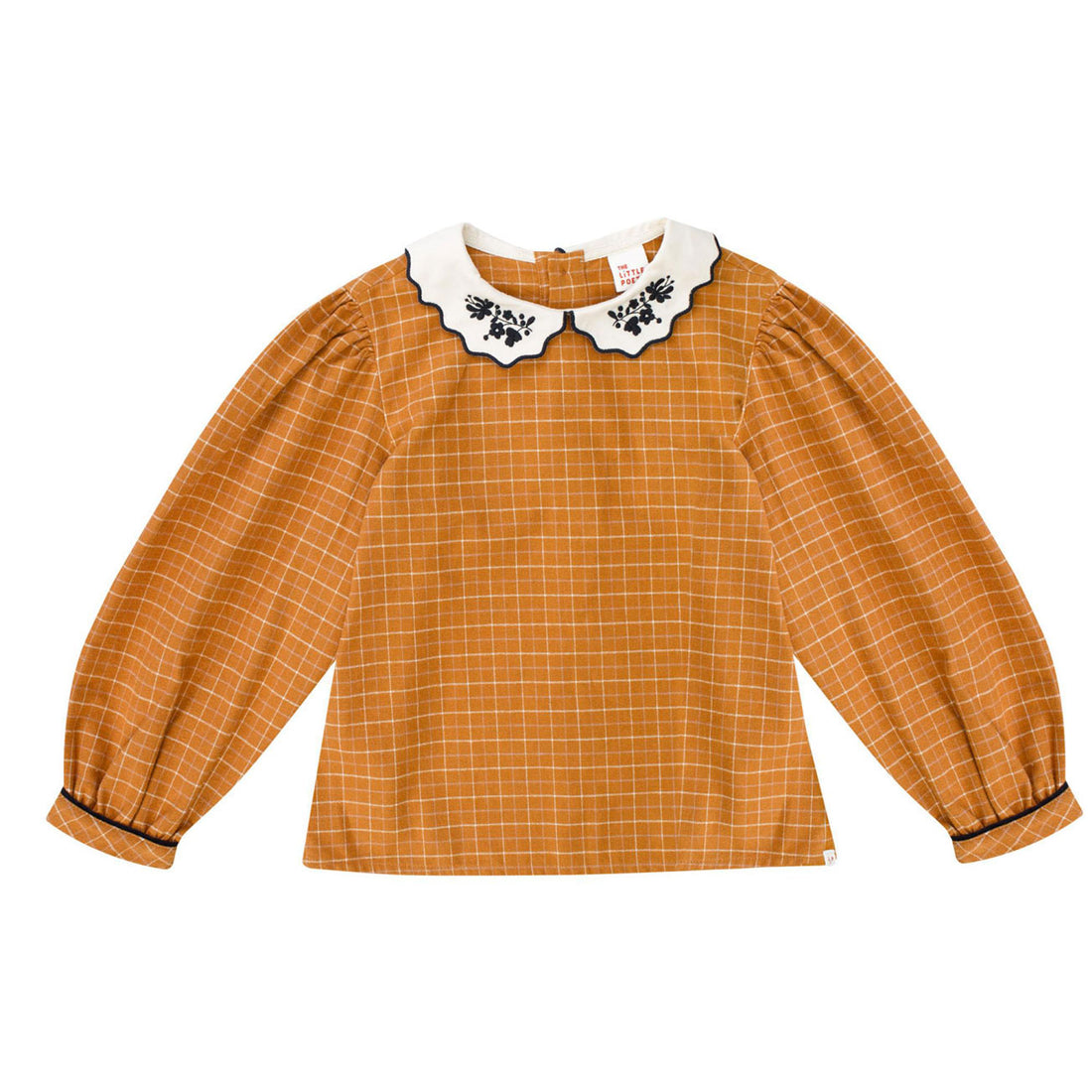 The Little Poets Amber Checks Embroidery Alba Shirt