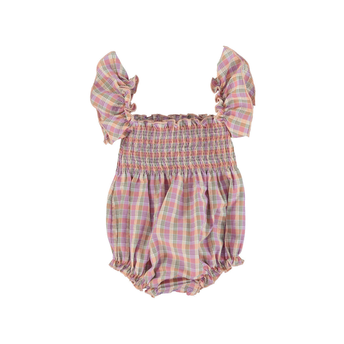 Bebe Organic Blossom Check Alice Romper