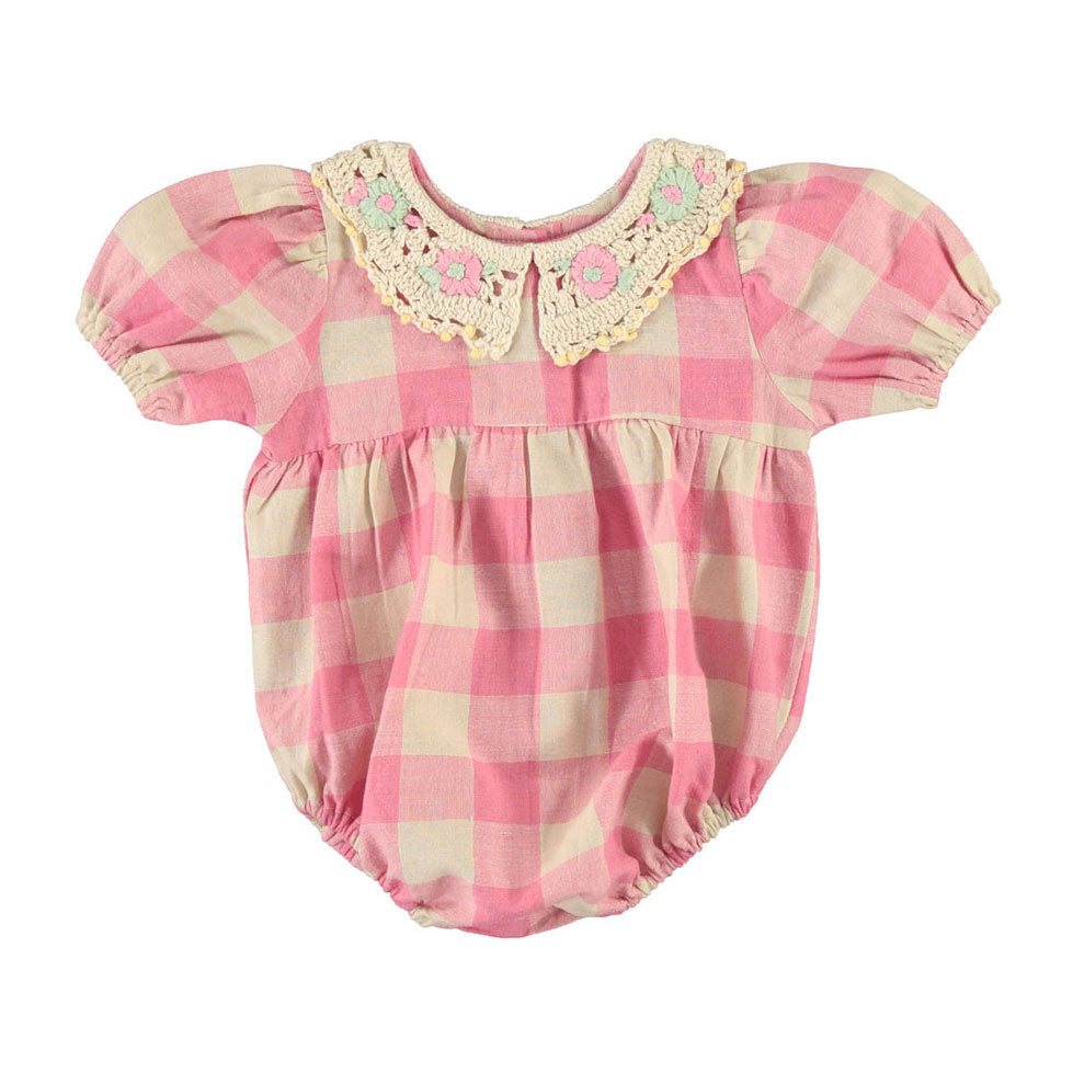 Bebe Organic Bombom Check Anais Romper