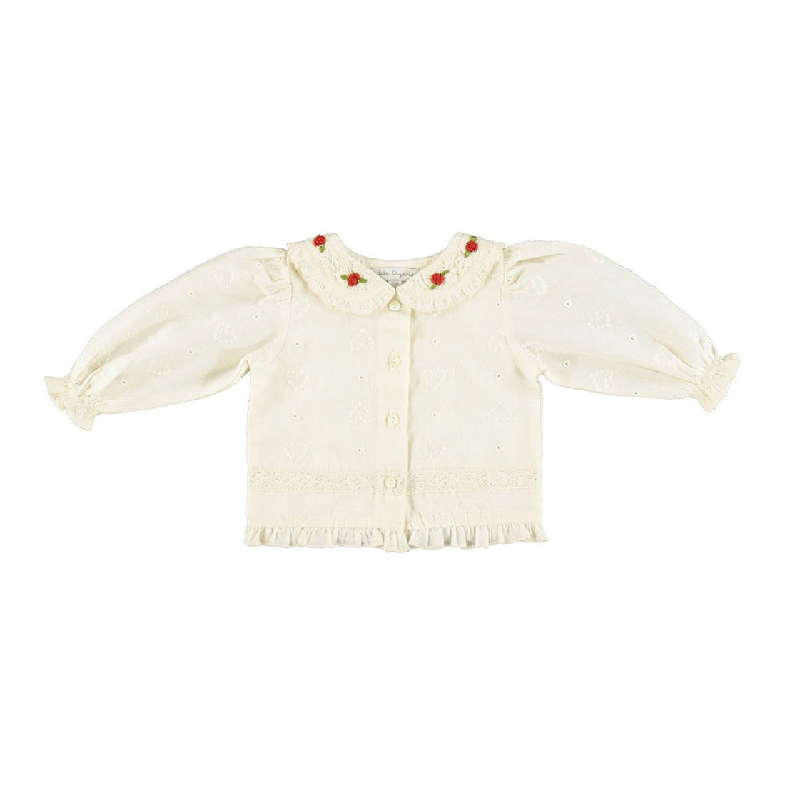 Bebe Organic Heart Lace Anita Baby Blouse