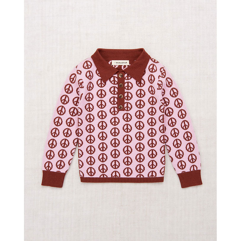 Misha and Puff  Pink Liliac Peace Jacquard Everyday Cardigan