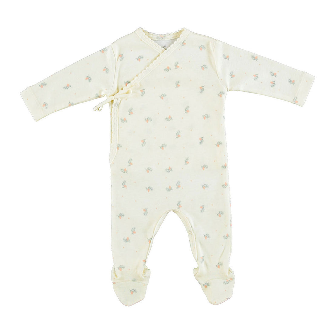 Bebe Organic Pink Branch Ayla Wrap Overall
