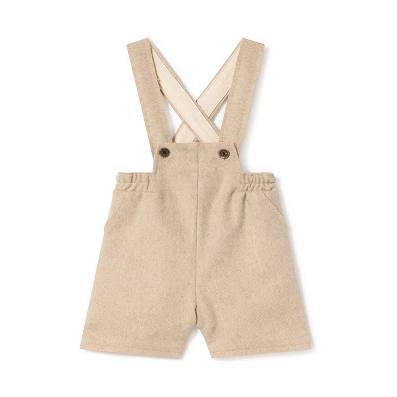 Little Creative Factory Beige Wool Dungaree Baby Shorts