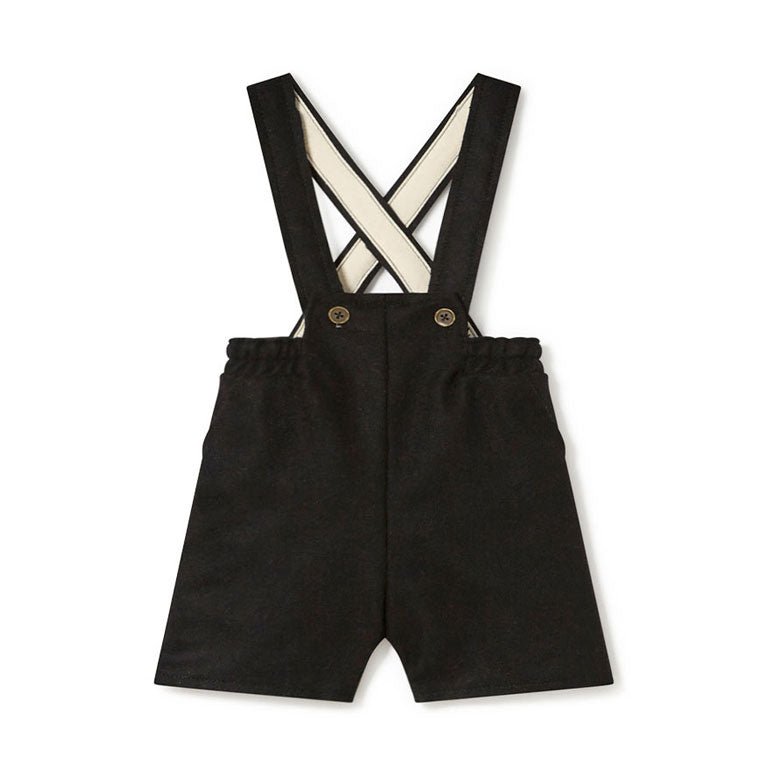 Little Creative Factory Black Wool Dungaree Baby Shorts