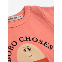 Bobo Choses Coral Pink Morning Egg Bodysuit