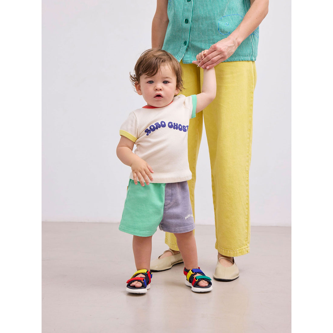 Bobo Choses Multicolor Color Block Woven Baby Shorts
