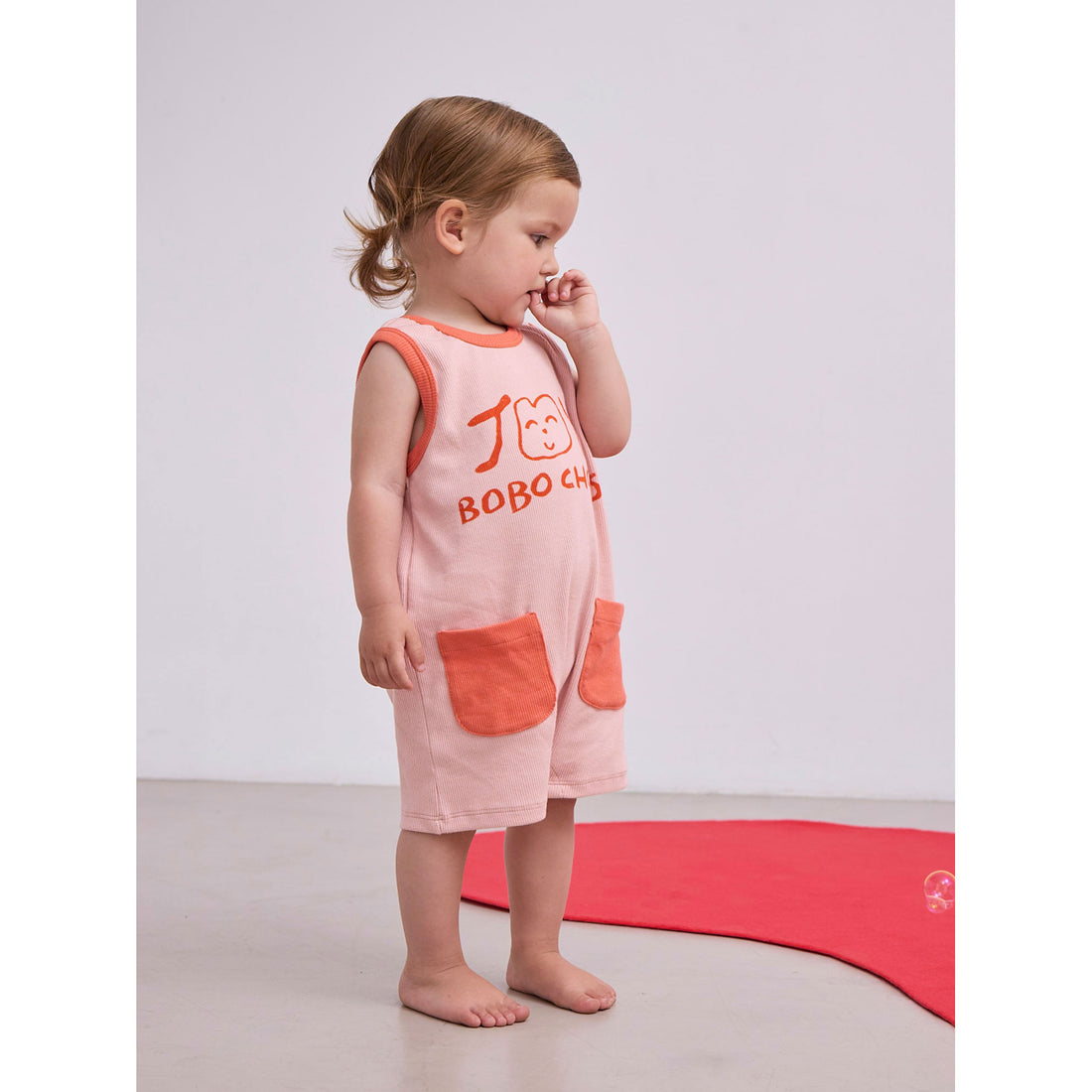 Bobo Choses Light Pink Smiling Playsuit