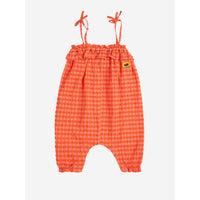 Bobo Choses Coral Pink Vichy Woven Overall