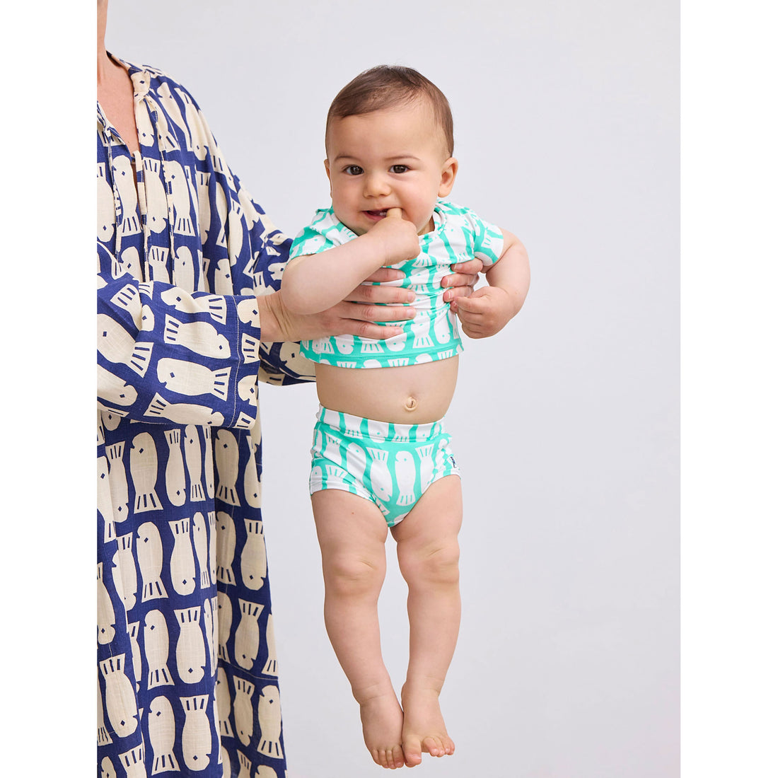 Bobo Choses Green Lucky Fish All Over Baby Swim Shorts