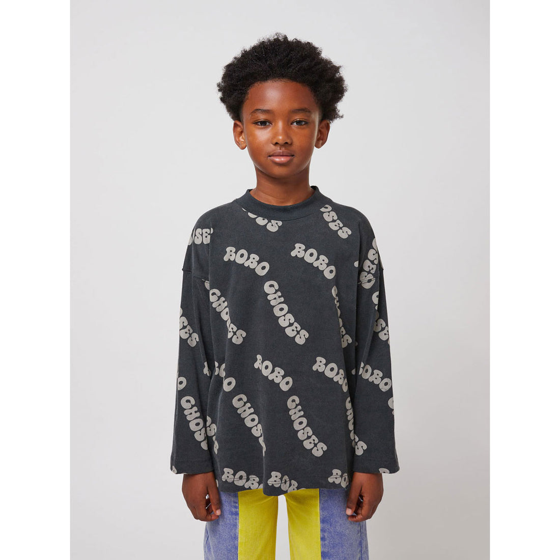 Bobo Choses Dark Grey Wavy Bobo Choses All Over T-Shirt