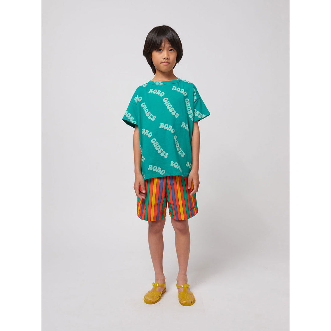 Bobo Choses Green Wavy Bobo Choses All Over T-Shirt