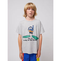 Bobo Choses Heather Grey A Day At The Beach T-Shirt